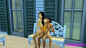 Cheating Neighbor Rides Massive Futa Cock On Balcony In Lesbian Encounter With Big Tits.