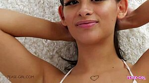 Brunette Teen 18+ Shows Perfect Body And Gets Super Horny On Sofa