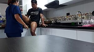 i convinced the cute chubby colombian employee to get spanked and fuck in the kitchen part 2.