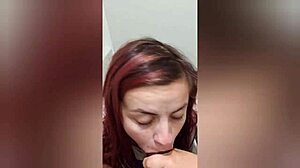 amateur blows huge black cock and gets facial cumshot with her big tits out in homemade video