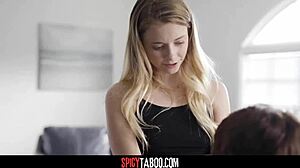 stepdaughter lets her stepdad slide into her tight teen pussy riding cowgirl deepthroat just to ease his old and young 18+ taboo pain