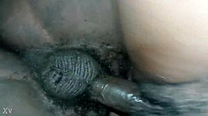 She bends over in doggy style, experiencing intense squirting during the passionate sex session. The moment builds to an explosive release.