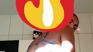 Young Brazilian Wife Dancing Funk for Old Husband