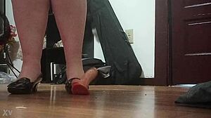 Crushing a Hard Cock with High Heels in Intense Foot Fetish Play. Yet the Shoes Stay On for More Teasing Action.