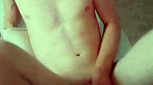 the table shook from the powerful fuck in the sexy guy's asshole. the penetration made sperm flow out naturally.