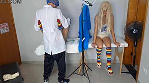 Doctor examines the two stepsisters with sexy teen ass blowjob and creampie in uniform taboo play