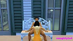 Cheating Neighbor Rides Massive Futa Cock On Balcony In Lesbian Encounter With Big Tits.