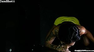 You just fucking love this big cock gloryhole action with teen brunette blowjob and cumshot, dont ya