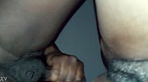 She bends over in doggy style, experiencing intense squirting during the passionate sex session. The moment builds to an explosive release.