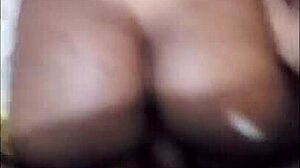 Oh Wow, Intense Ebony Love Making with Big Ass Riding and Doggystyle on Bed! She's Curvy and Cute!