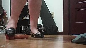 Crushing a Hard Cock with High Heels in Intense Foot Fetish Play. Yet the Shoes Stay On for More Teasing Action.