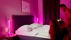 Sloppy Blowjob with Saliva Covers Big Natural Tits in Backstage Masturbation and Rimjob Action