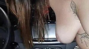 Married Woman Hitches Ride And Sucks Driver's Cock For Cum On Tits