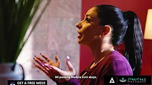 Whoa, this Nuru massage turns into a hot threesome with the MILF boss and her sexy intern, all oiled up!