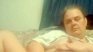 Intriguing Me masterbating with fingering and kissing in maledom strapon tribbing session