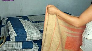 My half-sister came to clean my room while stepdad worked on the backyard renovation. She helped with chores during the home improvement.