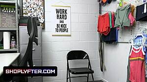 I can't believe this hot thief teen got strip-searched by the LP officer in his office with blowjob and facial domination.