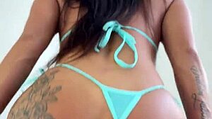 this freaky big ass brazilian girl with muscular body and huge tits rides in anal doggystyle on homemade video.