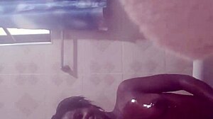 crazy bitch plays with dildos in shower but craves monster cocks for anal assfucking