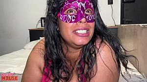 Brazilian plus size wife cheats on cuckold husband with muscular men fisting her shaved pussy in homemade orgy