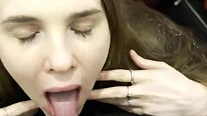 She Suggestively Sucks Off First Guy Met at Nightclub