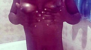 crazy bitch plays with dildos in shower but craves monster cocks for anal assfucking