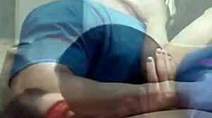 young brazilian girl kissing her athletic boyfriend in homemade video