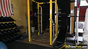 Cleo Vixen, Shaved Blonde Teen Babe, Gets Pounded by Gym Buddy's Monster Big Cock in Blowjob