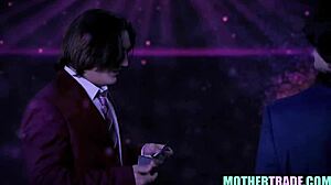 two stepsons exchange their stepmoms for a wild foursome fuck with blowjobs and mature sex action