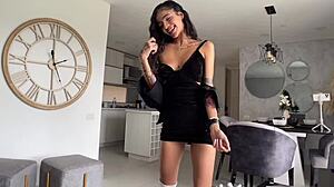 hot petite latina teen fucks old man in pov before her date?