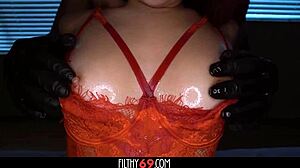 i love how this redhead babe gives an oily massage leading to intense cowgirl sex - amber fox