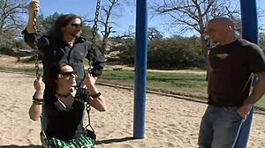 Big Tits Horny Wife Rides Stranger Cowgirl! Gets Deepthroat And Facial While Husband Watches Outdoors!