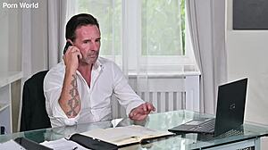 Back to School Chapter 3: Headmaster Mr Perry Starts DP Gangbang in Office with Blonde Student. Babe Takes Double Penetration and Facial Cumshot in Lingerie!