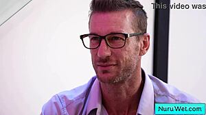 i watch busty skinny blonde masseuse emma rosie pour nuru gel on her naked body rubbing on ryan mclane