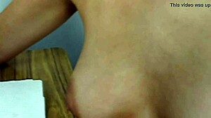 suggesting a beautiful handjob with big natural tits and boobs in sex