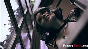 Unfulfilled housewife hints at cheating on husband with teen peeping tom in bold fantasy