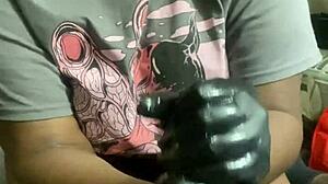 She gives heavenly handjob with big natural tits teasing