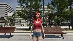 oh man i love diving into carolines fantasies part 1 with skating on the beach in this redhead outdoor public setup