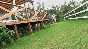 Wow, pounding that 18-year-old Japanese girl's tight holes in fishnets and heels!