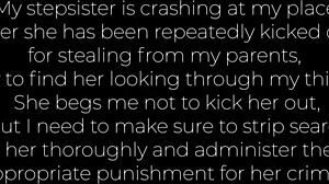 teaching my step-sister a lesson for stealing my stuff with big cock creampie in fishnets