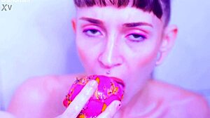 Bare Toes From Juicy Latina Redhead Goddess Crush Fruit In Close Up Wet Femdom Fetish