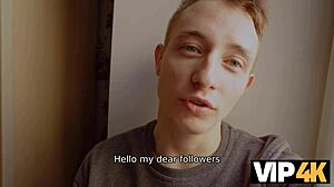 Russian blonde teacher with big tits as fuck doll