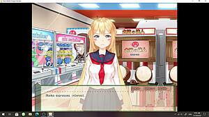 Teen rides cowgirl in anime hentai dating game with big tits foxgirl Konko.