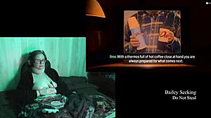 brunette bbw with glasses and big natural tits plays naked through alan wake 2 part 13