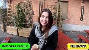 Curvy Neighbor Babe Rides Cowgirl, Gets Bent Over Doggystyle, and Takes Creampie in Homemade Bedroom Fuck!