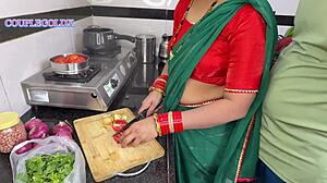 i feel the intense hardcore as devr enters kitchen to fuck komal with big cock licking pussy