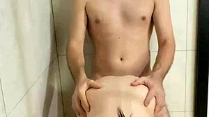 Oh man, this 18 year old dirty slut stepsister gets fucked hard in the shower with big natural tits and screams.