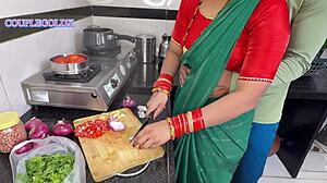 i feel the intense hardcore as devr enters kitchen to fuck komal with big cock licking pussy