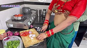 i feel the intense hardcore as devr enters kitchen to fuck komal with big cock licking pussy