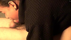 Extreme deepthroat and gagging finishing in her mouth after hard and fast handjob hairy veiny cock